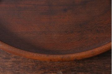 アンティーク雑貨　和製アンティーク　飴色の風合いが美しい丸盆(お盆、トレー)