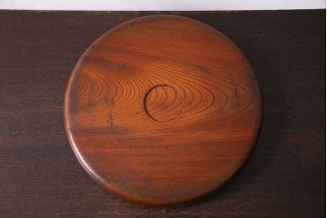 アンティーク雑貨　和製アンティーク　飴色の風合いが美しい丸盆(お盆、トレー)