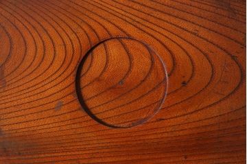 アンティーク雑貨　和製アンティーク　飴色の風合いが美しい丸盆(お盆、トレー)