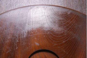 アンティーク雑貨　和製アンティーク　飴色の風合いが美しい丸盆(お盆、トレー)