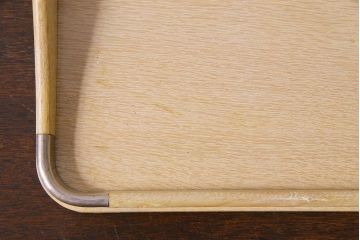 アンティーク雑貨　昭和中期　オーク(ナラ)材　素朴な雰囲気漂うお盆(木製トレー)(1)