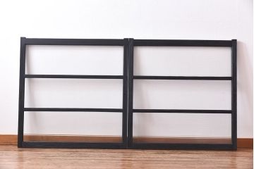 ペイント家具　モールガラス入り　モダンな引き戸(ガラス戸、窓)2枚セット(1)