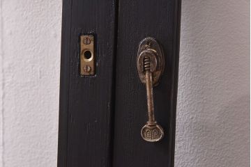 ペイント家具　モールガラス入り　モダンな引き戸(ガラス戸、窓)2枚セット(1)