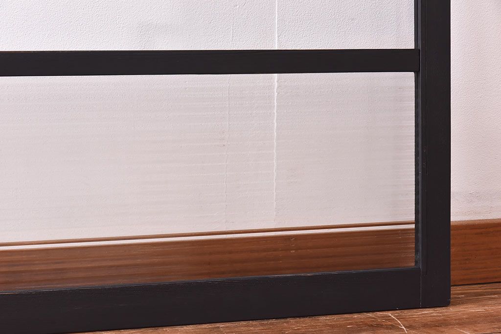 ペイント家具　モールガラス入り　モダンな引き戸(ガラス戸、窓)2枚セット(1)