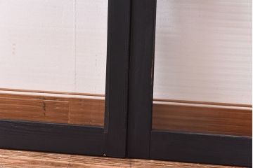 ペイント家具　モールガラス入り　モダンな引き戸(ガラス戸、窓)2枚セット(1)