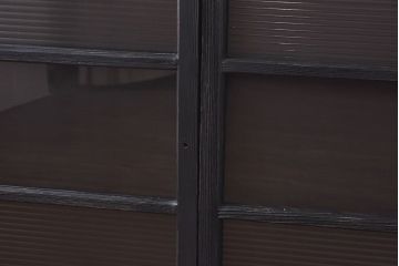 ペイント家具　モールガラス入り　モダンな引き戸(ガラス戸、窓)2枚セット(2)