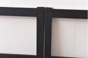 ペイント家具　モールガラス入り　モダンな引き戸(ガラス戸、窓)2枚セット(2)