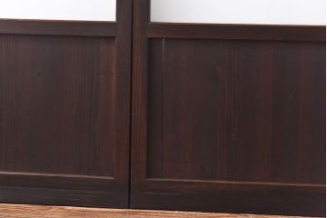 大正ロマン　色ガラス入り　レトロなデザインのガラス戸(引き戸、建具)4枚組