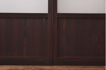 大正ロマン　色ガラス入り　レトロなデザインのガラス戸(引き戸、建具)4枚組