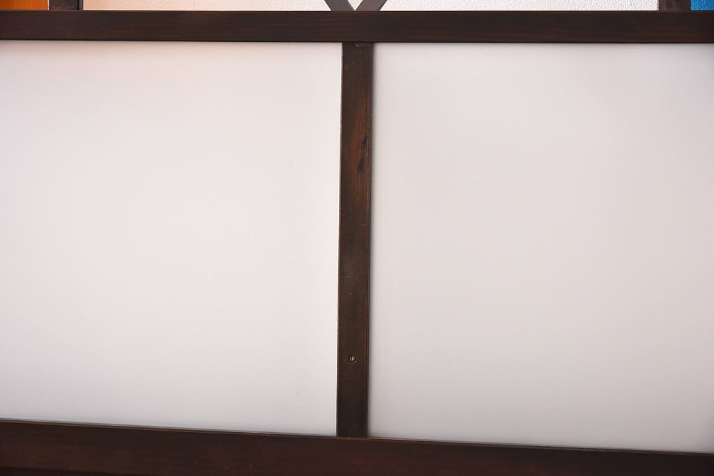 大正ロマン　色ガラス入り　レトロなデザインのガラス戸(引き戸、建具)4枚組