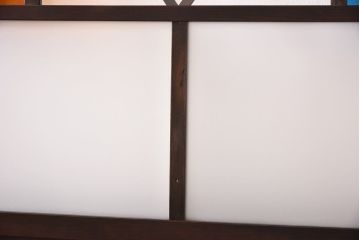 大正ロマン　色ガラス入り　レトロなデザインのガラス戸(引き戸、建具)4枚組