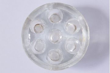 アンティーク雑貨　イギリス　シンプルなデザインのガラス製フラワーホルダー(ペン立て)