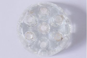 アンティーク雑貨　イギリス　シンプルなデザインのガラス製フラワーホルダー(ペン立て)