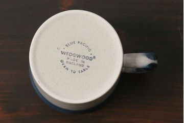 アンティーク雑貨　イギリスビンテージ　WEDGWOOD(ウェッジウッド)　BLUE PACIFIC(ブルーパシフィック)　カップ&ソーサー(洋食器、コーヒーカップ)1客セット