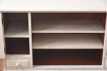 ペイント家具　ビンテージ　北海道民芸家具　HM135　アンティークカラーが魅力のサイドボード(サイドキャビネット、収納棚)