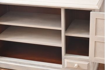 ペイント家具　ビンテージ　北海道民芸家具　HM135　アンティークカラーが魅力のサイドボード(サイドキャビネット、収納棚)