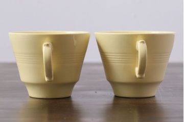 アンティーク雑貨　イギリスビンテージ　Woods ware(ウッズウエア)　Jasmine(ジャスミン)　レトロなトリオ2客セット