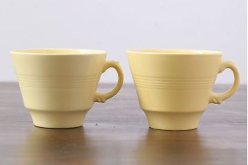 イギリスビンテージ　Woods ware(ウッズウエア)　Jasmine(ジャスミン)　レトロなカップ&ソーサー2客セット