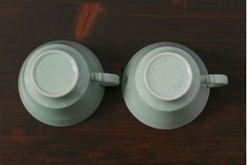 イギリスビンテージ　Woods ware(ウッズウエア)　Beryl(ベロル)　レトロなトリオ2客セット