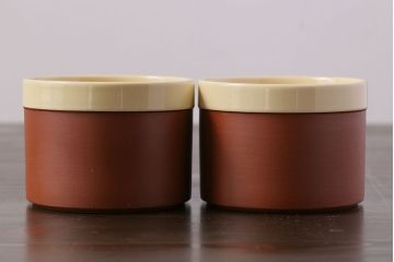 イギリスビンテージ　HORNSEA(ホーンジー)　CINNAMON(シナモン)　カップ&ソーサー&プレート　トリオ2客(1)