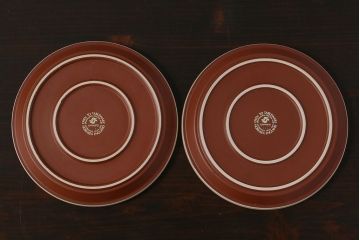 イギリスビンテージ　HORNSEA(ホーンジー)　CINNAMON(シナモン)　カップ&ソーサー&プレート　トリオ2客(1)