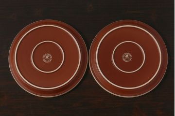 イギリスビンテージ　HORNSEA(ホーンジー)　CINNAMON(シナモン)　カップ&ソーサー&プレート　トリオ2客(1)