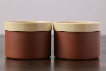 イギリスビンテージ　HORNSEA(ホーンジー)　CINNAMON(シナモン)　カップ&ソーサー&プレート　トリオ2客(2)