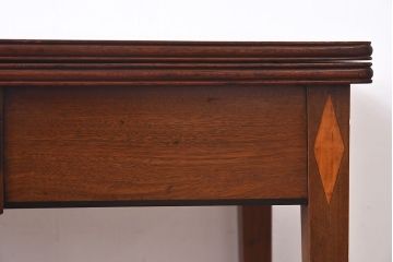 アンティーク家具　アンティーク　マホガニー材　象嵌がお洒落なサイドテーブル(コンソールテーブル  、折りたたみ机)
