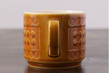 アンティーク雑貨　イギリスビンテージ　HORNSEA(ホーンジー)　Saffron(サフラン)　レトロでかわいらしいトリオ2客セット(2)