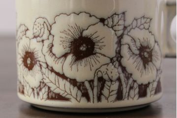 アンティーク雑貨　イギリスビンテージ　HORNSEA(ホーンジー)　Cornrose(コーンローズ)　カップ&ソーサー2客セット(1)