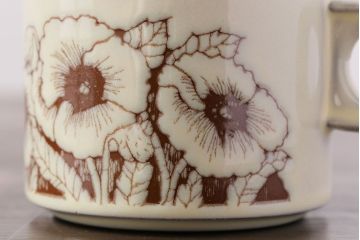 アンティーク雑貨　イギリスビンテージ　HORNSEA(ホーンジー)　Cornrose(コーンローズ)　カップ&ソーサー1客