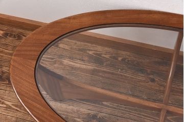 ヴィンテージ家具　G-plan(ジープラン)　北欧ビンテージ　チーク材　ガラストップがおしゃれなコーヒーテーブル(センターテーブル)(1)