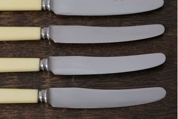 アンティーク雑貨　イギリスビンテージ　SHEFFIELD(シェフィールド)　様々な食器と馴染みやすいバターナイフ6本セット