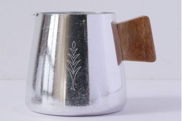 アンティーク雑貨　イギリス　SONA　木製の取っ手が可愛らしいミルクジャグ&シュガーポットセット(クリーマー、シュガーボウル)