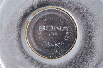 アンティーク雑貨　イギリス　SONA　木製の取っ手が可愛らしいミルクジャグ&シュガーポットセット(クリーマー、シュガーボウル)
