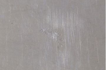 アンティーク雑貨　北欧ビンテージ　デンマーク製　木の取っ手が魅力のステンレスボウル(お皿)