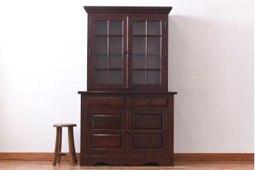 中古　美品　松本民芸家具　シックなA型食器棚(収納棚、戸棚)(定価47万円)(1)