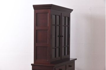 中古　美品　松本民芸家具　シックなA型食器棚(収納棚、戸棚)(定価47万円)(1)