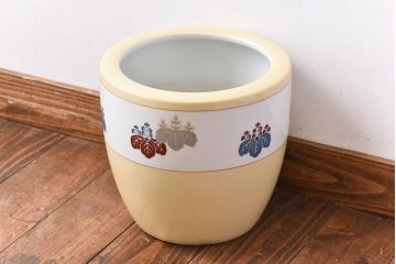 アンティーク雑貨　オールドノリタケ(則武、日陶)　月桂樹印　桐紋が和モダンを盛り上げる火鉢(手あぶり、鉢カバー、傘立て)(1)