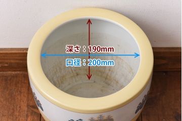 アンティーク雑貨　オールドノリタケ(則武、日陶)　月桂樹印　桐紋が和モダンを盛り上げる火鉢(手あぶり、鉢カバー、傘立て)(1)