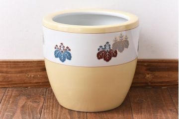 アンティーク雑貨　オールドノリタケ(則武、日陶)　月桂樹印　桐紋が和モダンを盛り上げる火鉢(手あぶり、鉢カバー、傘立て)(2)