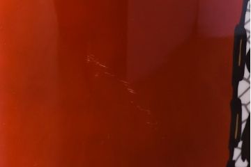アンティーク雑貨　ノリタケ(日陶・則武)　朱色地 モダンな幾何学文参型火鉢(手あぶり、鉢カバー、傘立て)