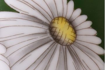 アンティーク雑貨　オールドノリタケ・則武(日陶) 緑地　白菊文様　バイカラーがおしゃれな壱型火鉢(手あぶり、鉢カバー、傘立て)