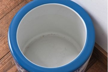 アンティーク雑貨　ノリタケ・則武(日陶) 　風情ある竹モチーフの火鉢(手あぶり、鉢カバー、傘立て)(2)