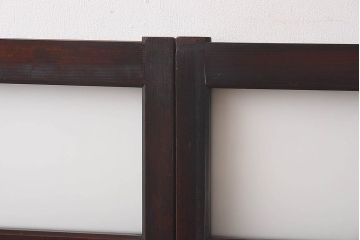 昭和初期　花模様ガラス　レトロなお部屋にぴったりの引き戸2枚セット(ガラス戸、窓)