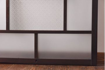 昭和初期　花模様ガラス　レトロなお部屋にぴったりの引き戸2枚セット(ガラス戸、窓)