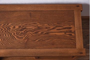 江戸指物　摺り漆(拭き漆)　総無垢　独特な木目が目を引くタモ材の小箪笥(サイドボード、箪笥、収納棚)(定価約60万円)