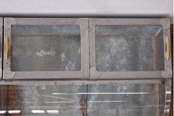レトロ家具　昭和レトロ　錆のある風合いが魅力的なブリキガラスケース(ショーケース、飾り棚)(2)