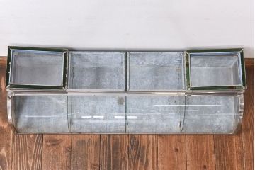 レトロ家具　昭和レトロ　錆のある風合いが魅力的なブリキガラスケース(ショーケース、飾り棚)(3)