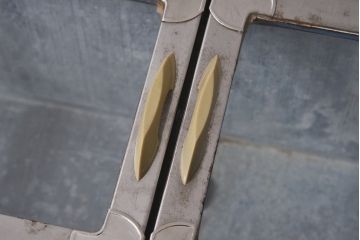 レトロ家具　昭和レトロ　錆のある風合いが魅力的なブリキガラスケース(ショーケース、飾り棚)(3)